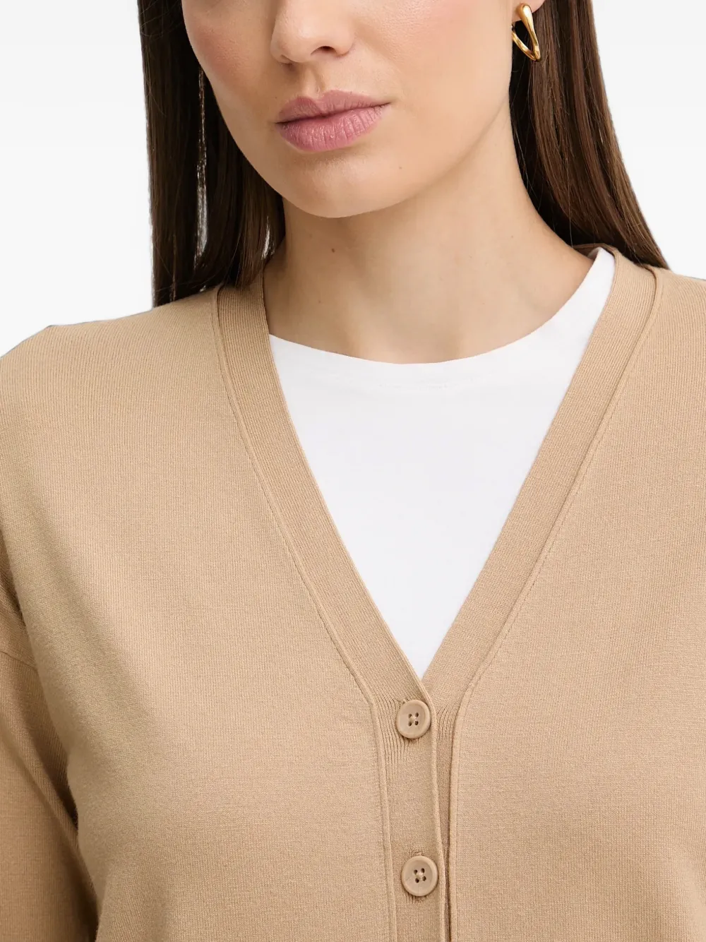 Sisley Vest met V-hals Bruin