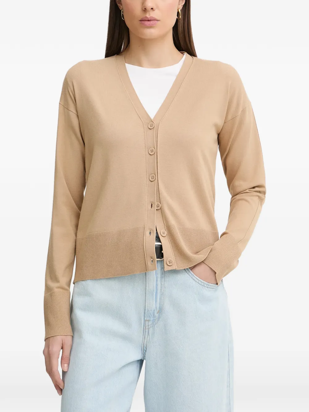 Sisley Cardigan con scollo a V - Marrone
