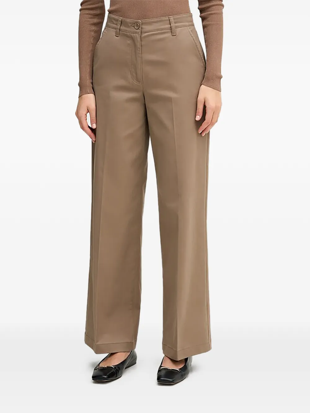 Sisley wide-leg trousers - Toni neutri