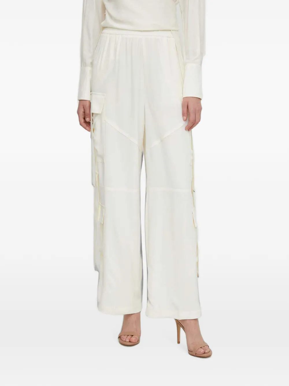 Sisley Broek met cargo zak Beige
