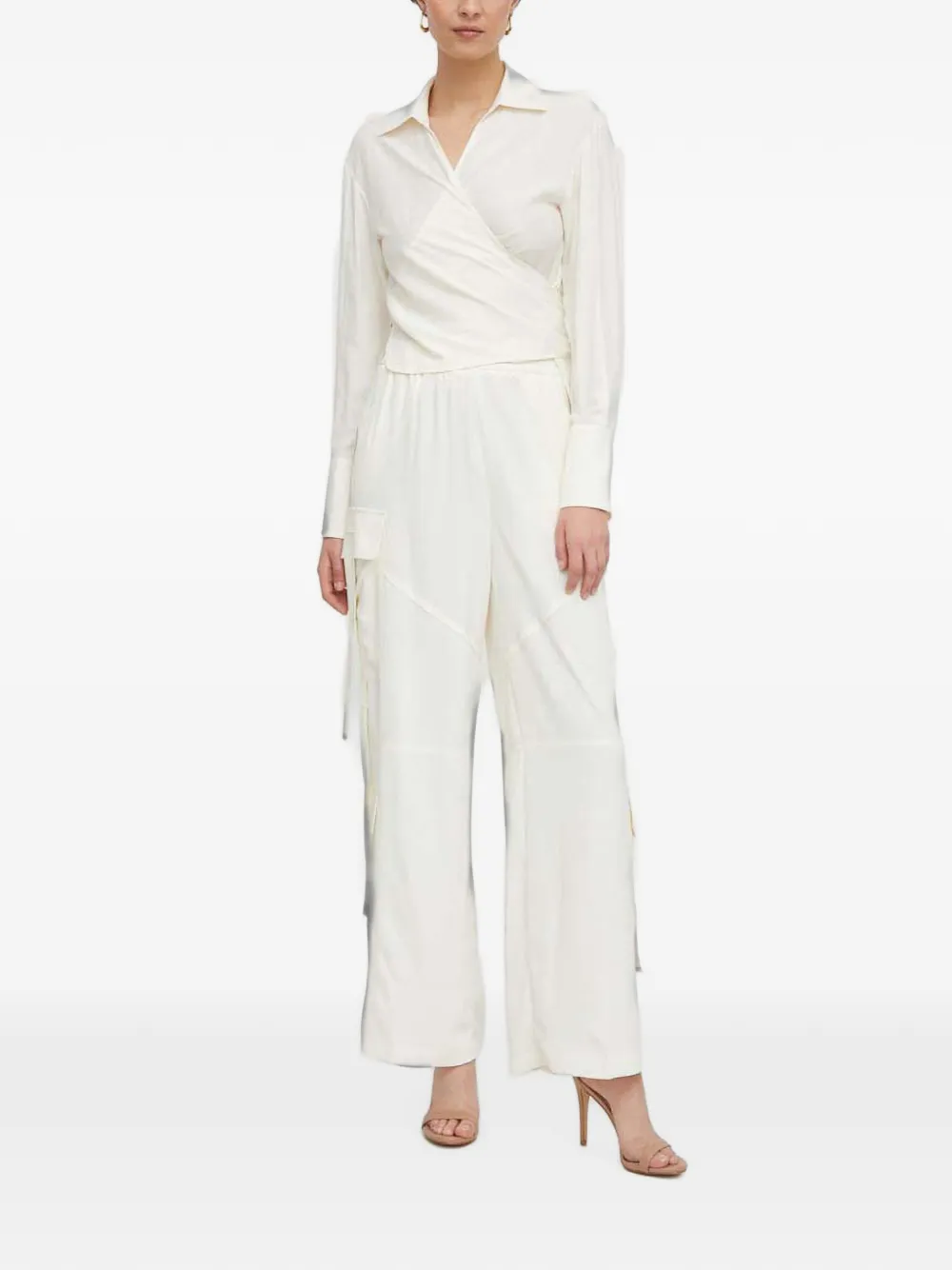 Sisley Broek met cargo zak Beige