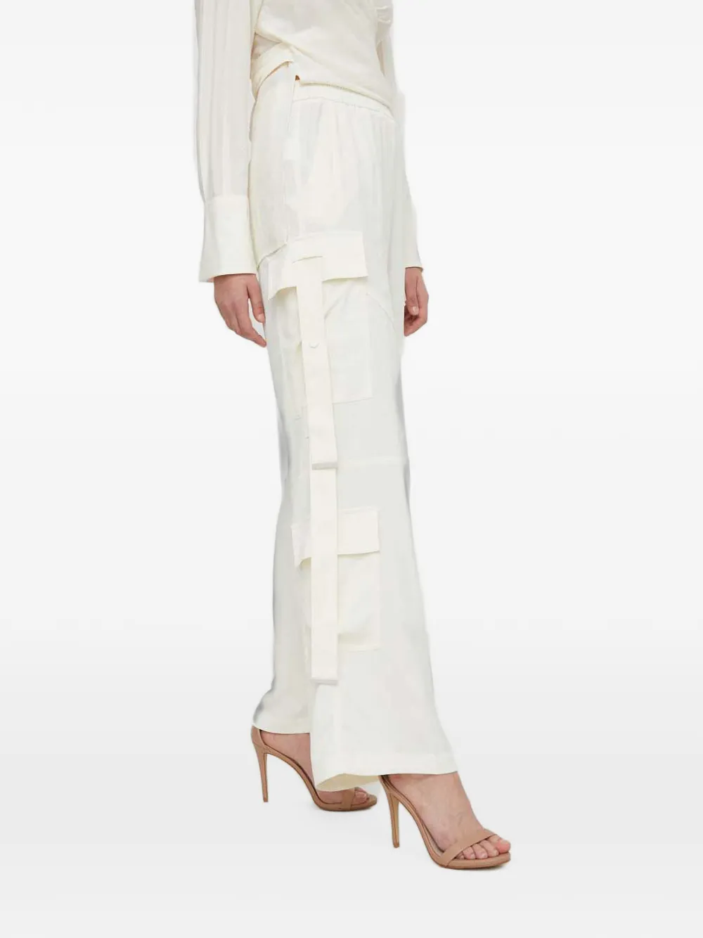 Sisley Paris Cargo-pockets Trousers In White
