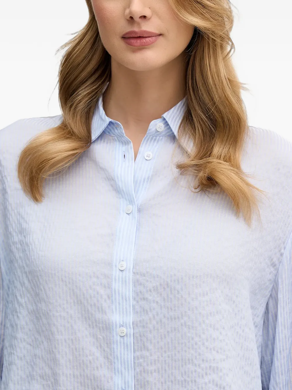 Sisley striped layered shirt Blauw
