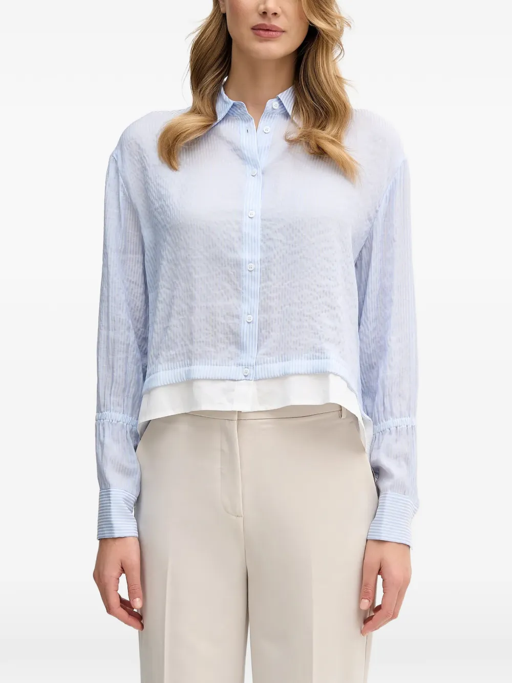 Sisley striped layered shirt