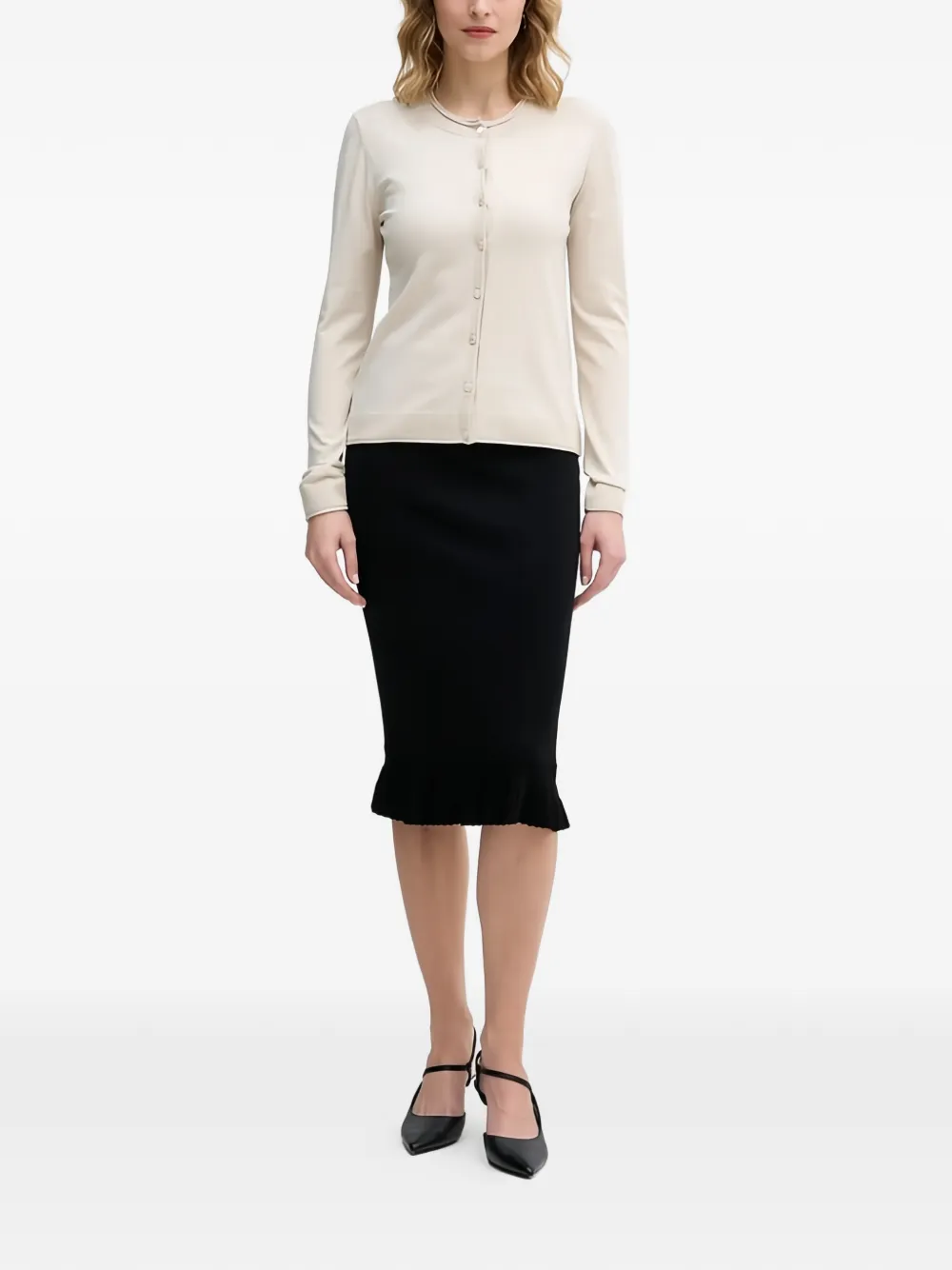 Sisley Vest met knopen Beige