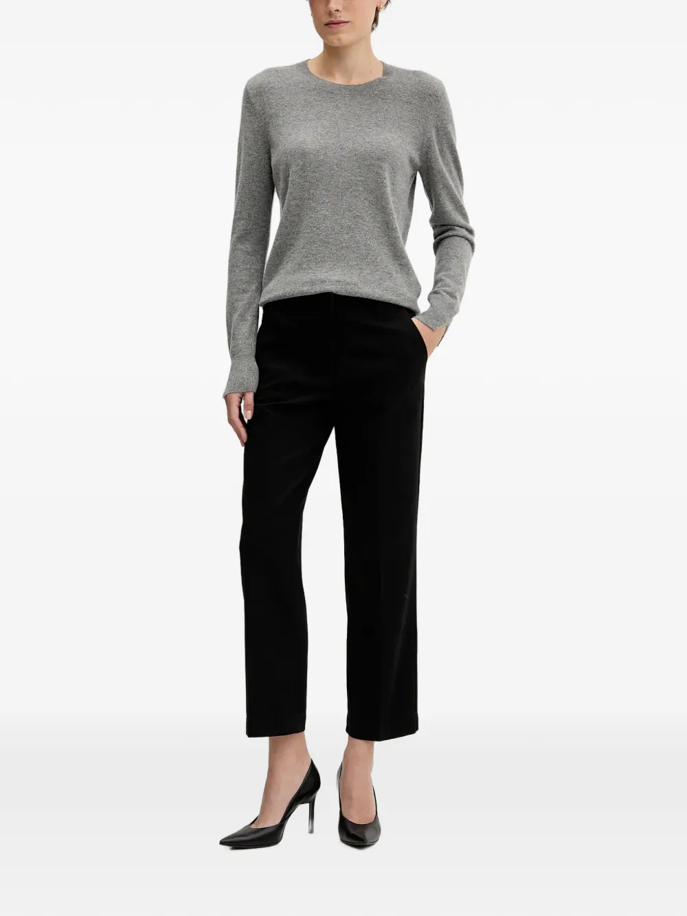 Sisley T-shirt met ronde hals Grijs