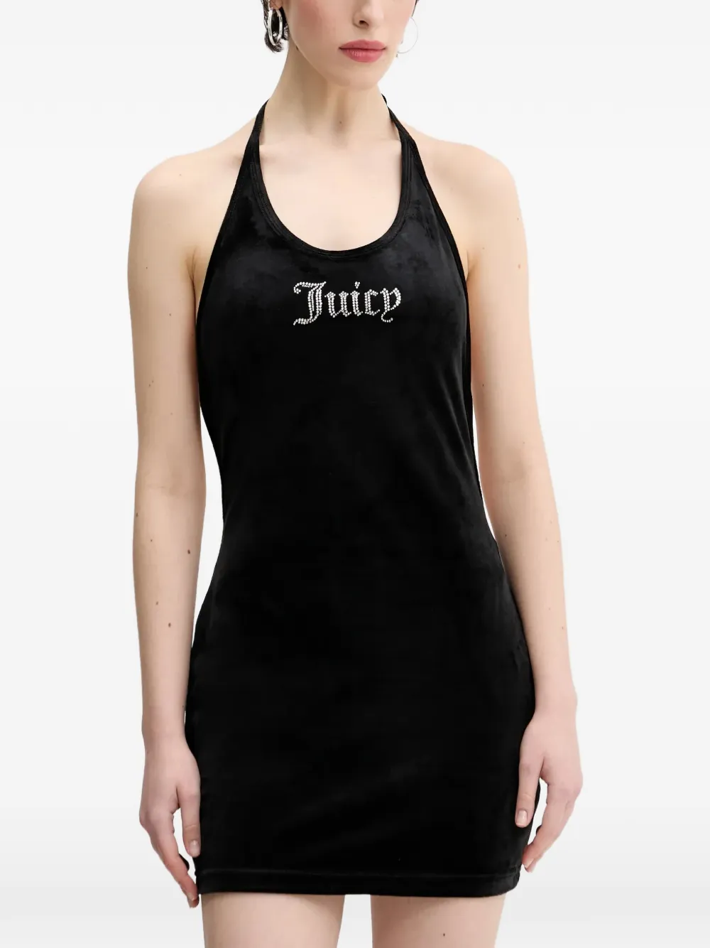 Juicy Couture logo-embellished halterneck mini dress - Noir Juicy Couture logo-embellished halterneck mini dress - Noir
