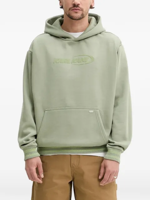 karl kani logo-embroidered striped-trim hoodie