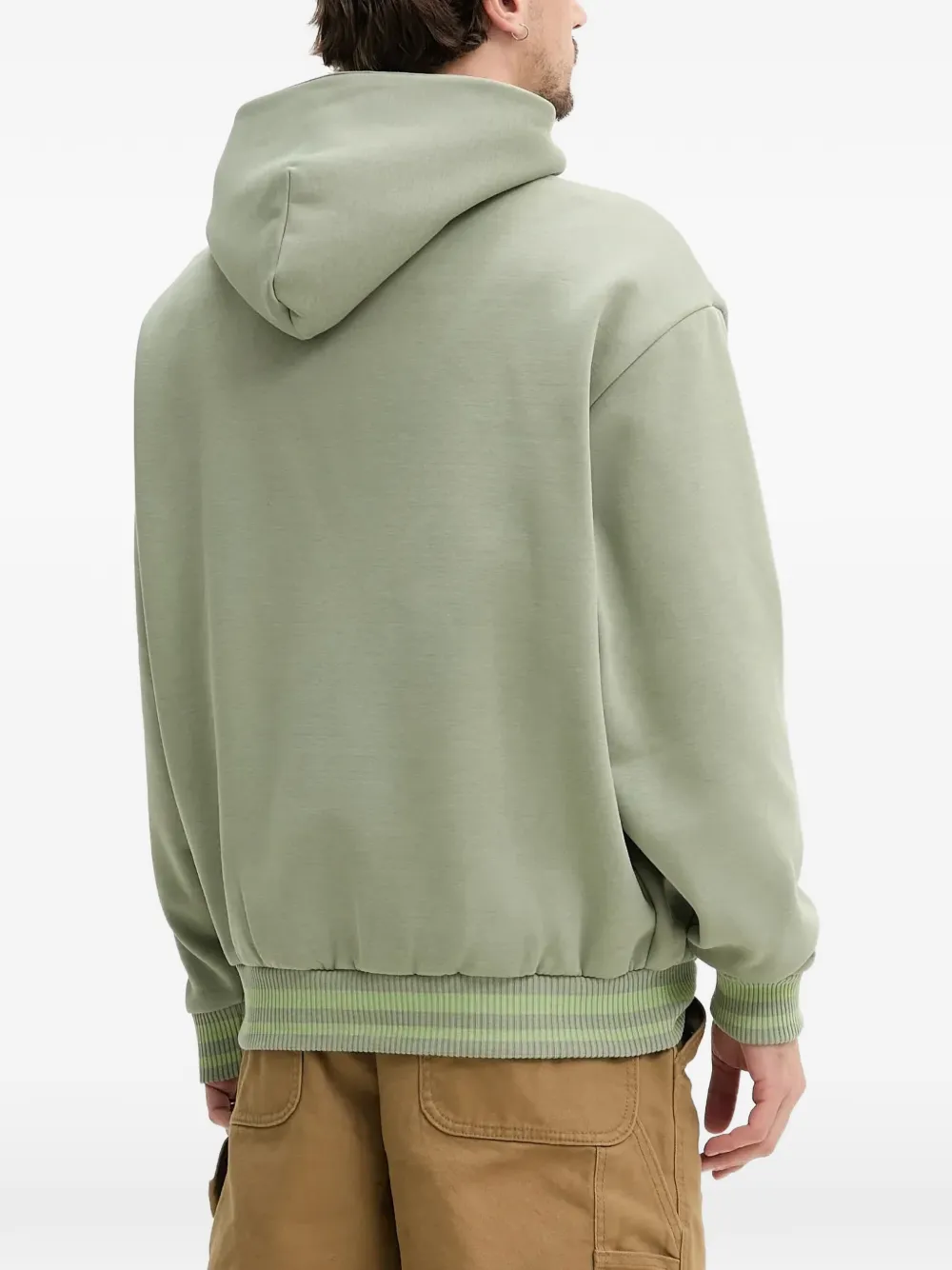 karl kani Hoodie met geborduurd logo en gestreepte afwerking Groen