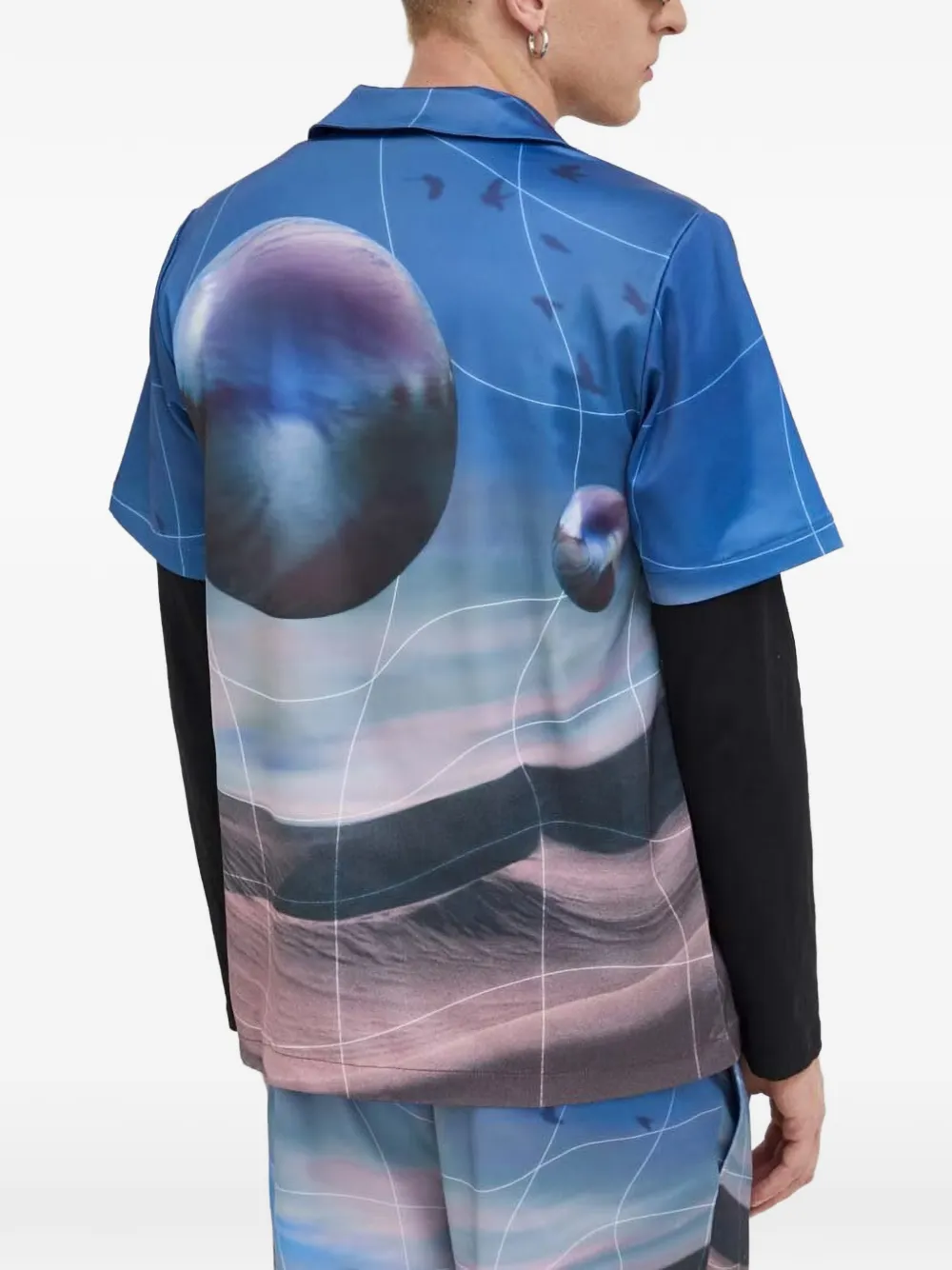 karl kani graphic-print short-sleeve shirt Blauw