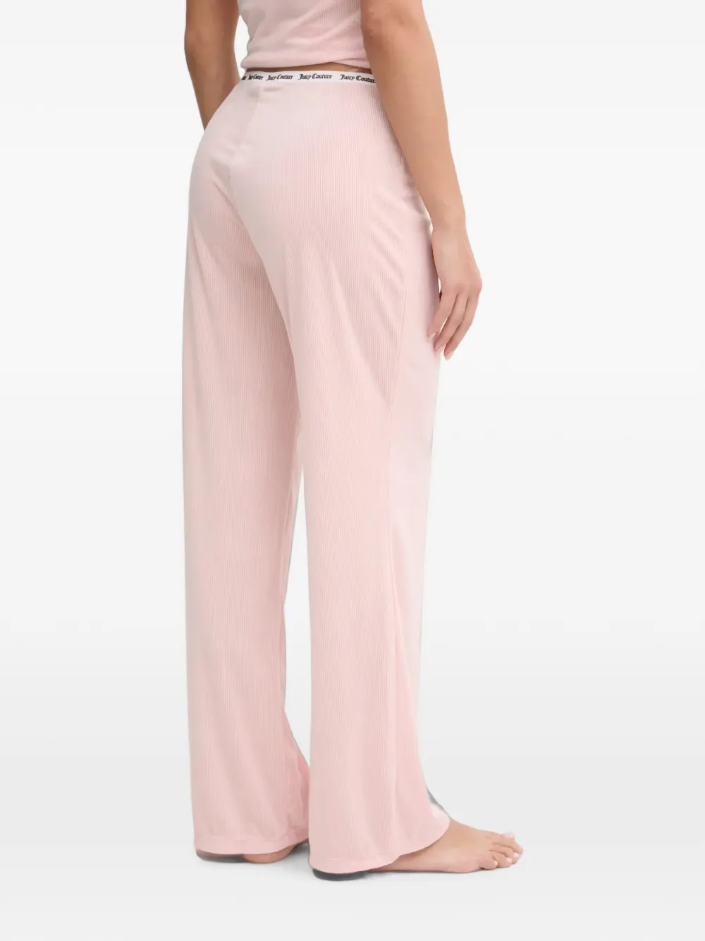 Juicy Couture Vicky geribbelde pyjamabroek met logoband Roze