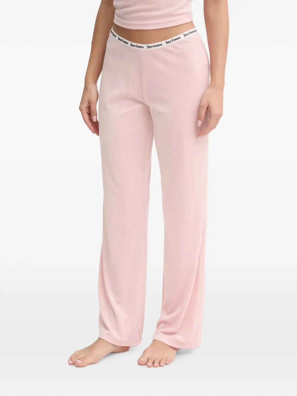 Juicy Couture Vicky logo-waistband ribbed trousers - Rosa