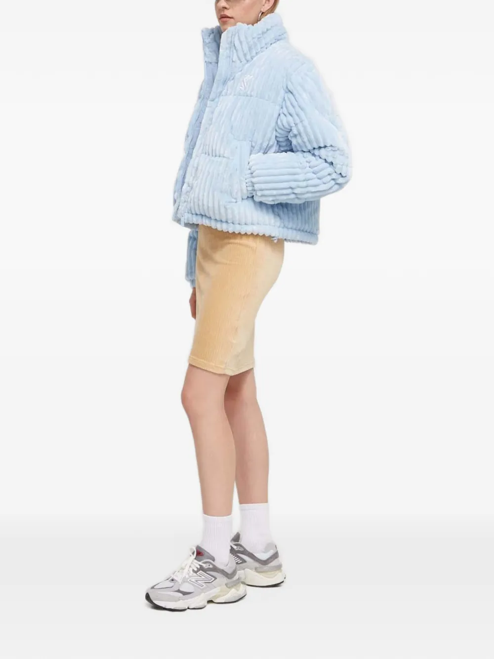 karl kani Geribbelde jurk met logo Beige