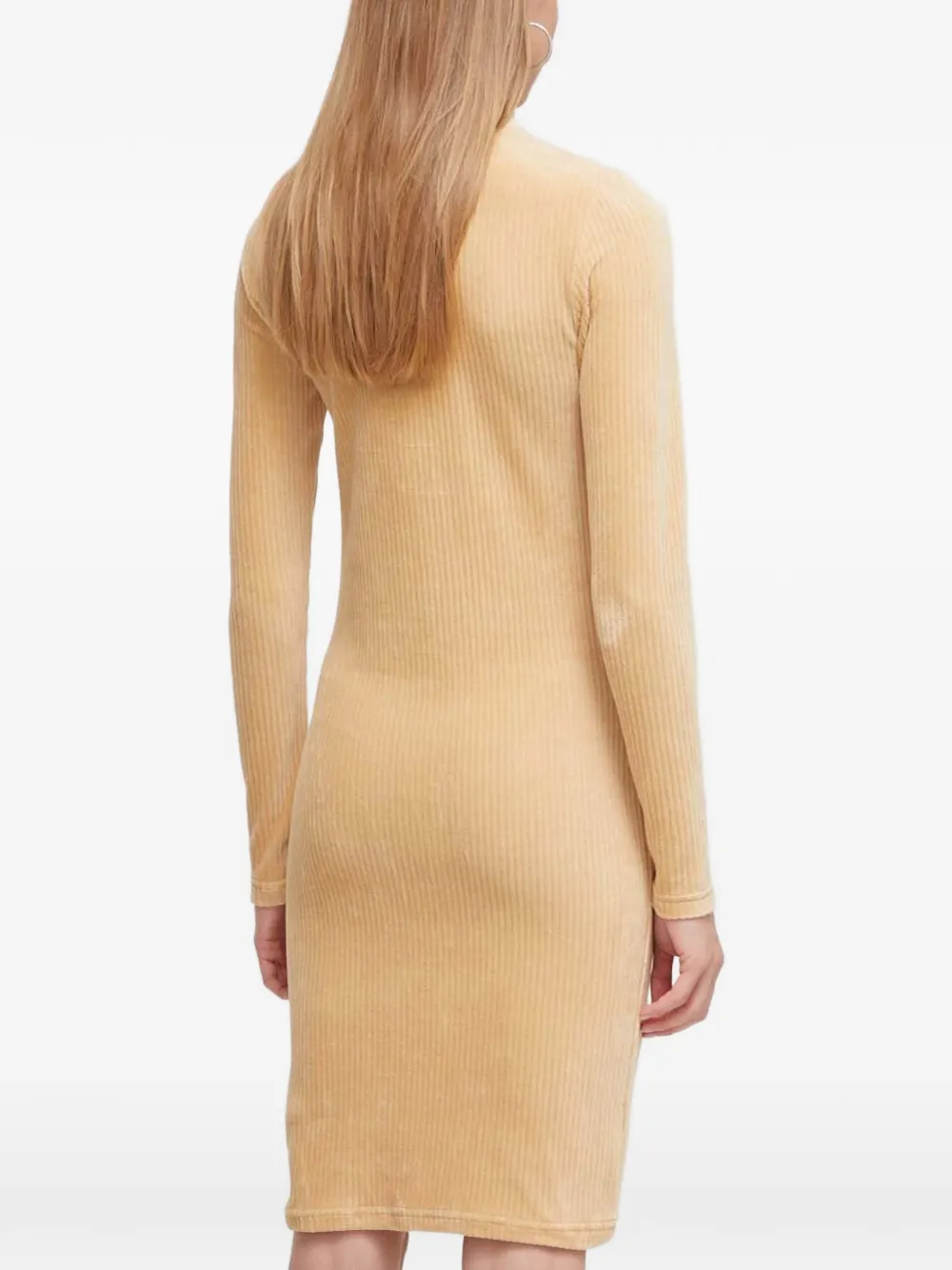 karl kani Geribbelde jurk met logo Beige