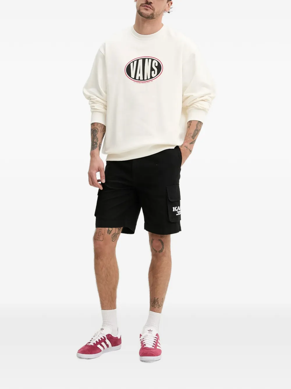 karl kani Katoenen cargo shorts met logo-detail Zwart