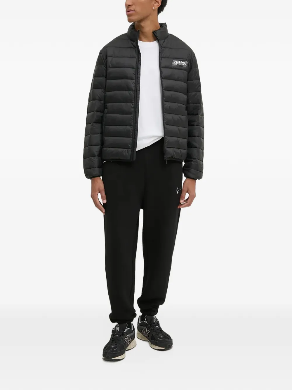 karl kani Gewatteerd jack met logopatch Zwart