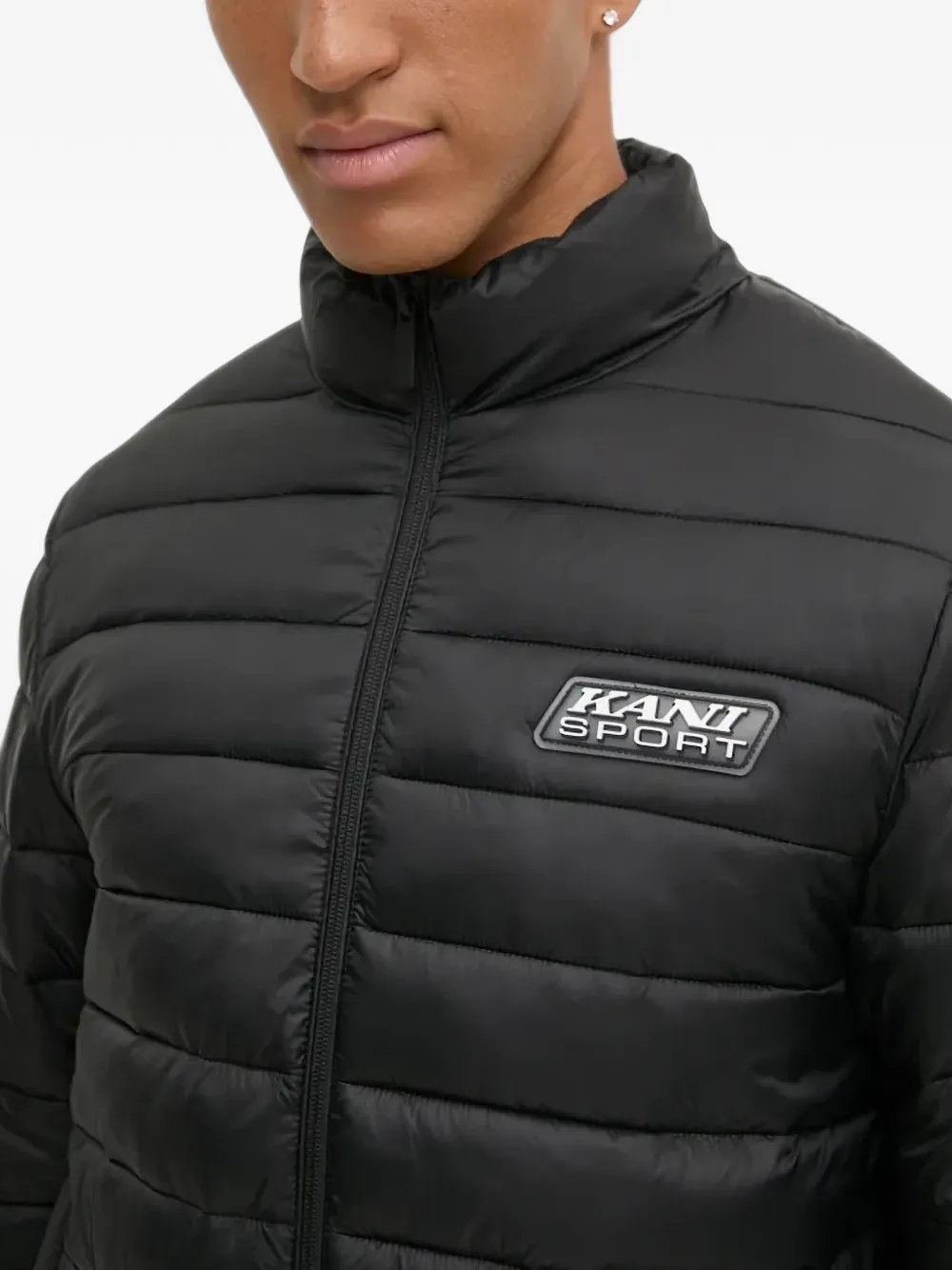 karl kani Gewatteerd jack met logopatch Zwart