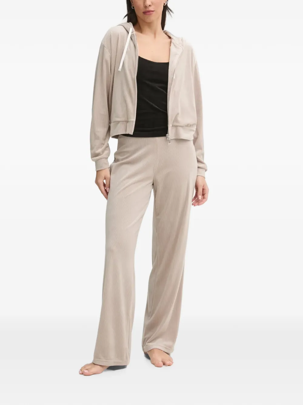 Juicy Couture Broek met logoband Beige