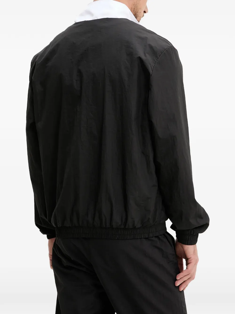 karl kani embroidered zip jacket Zwart