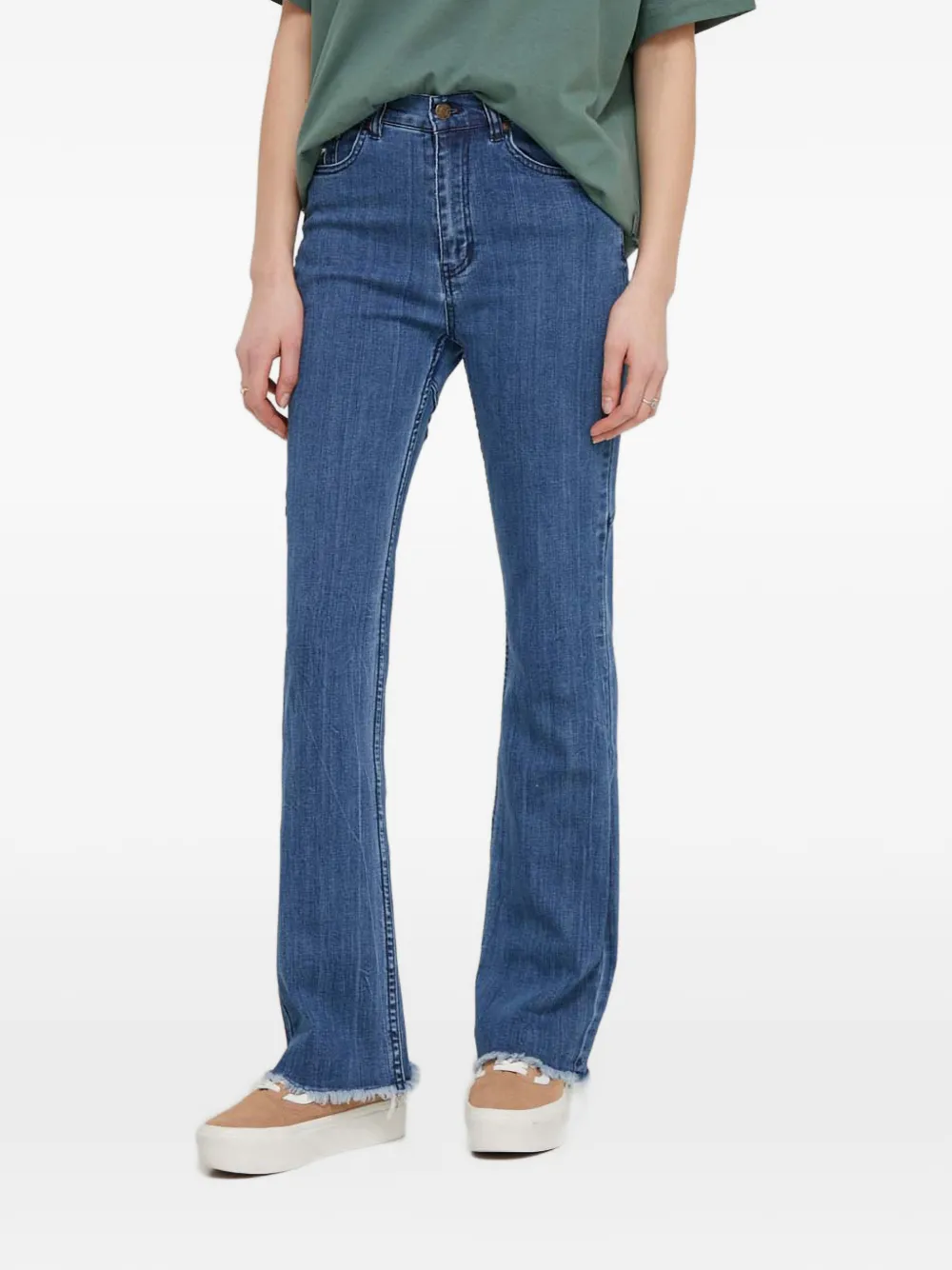 karl kani frayed panelled jeans - Blau
