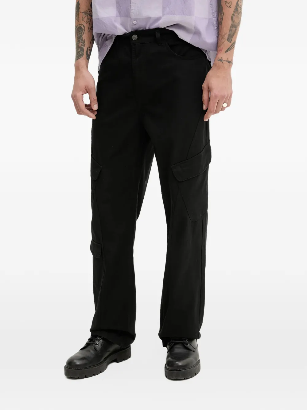 karl kani logo-embroidered cargo pants - Schwarz