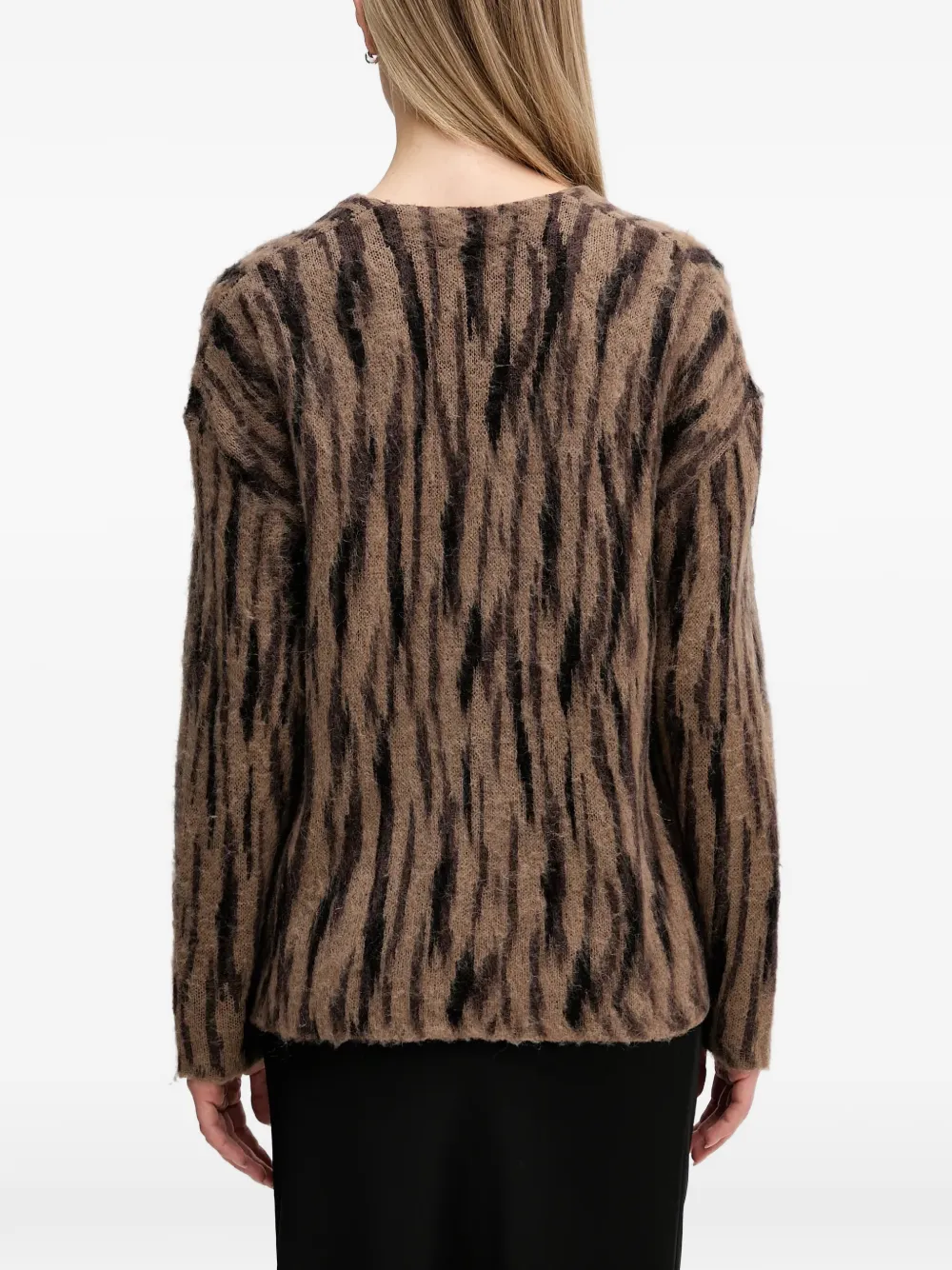 Sisley Vest met tijgerstreep en knopen Bruin