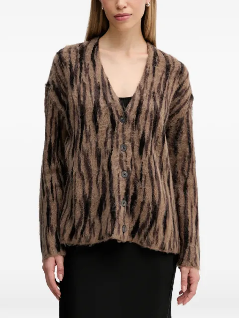 Sisley animal pattern buttoned cardigan
