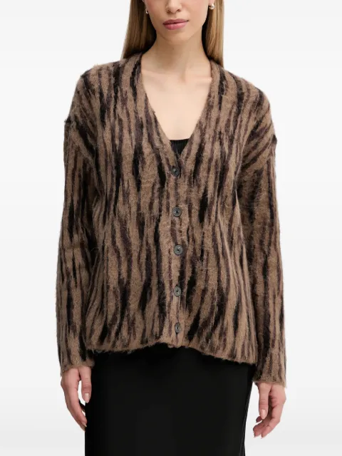 Sisley animal pattern buttoned cardigan
