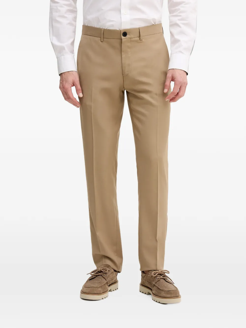 Sisley pressed-crease slim-fit tailored trousers