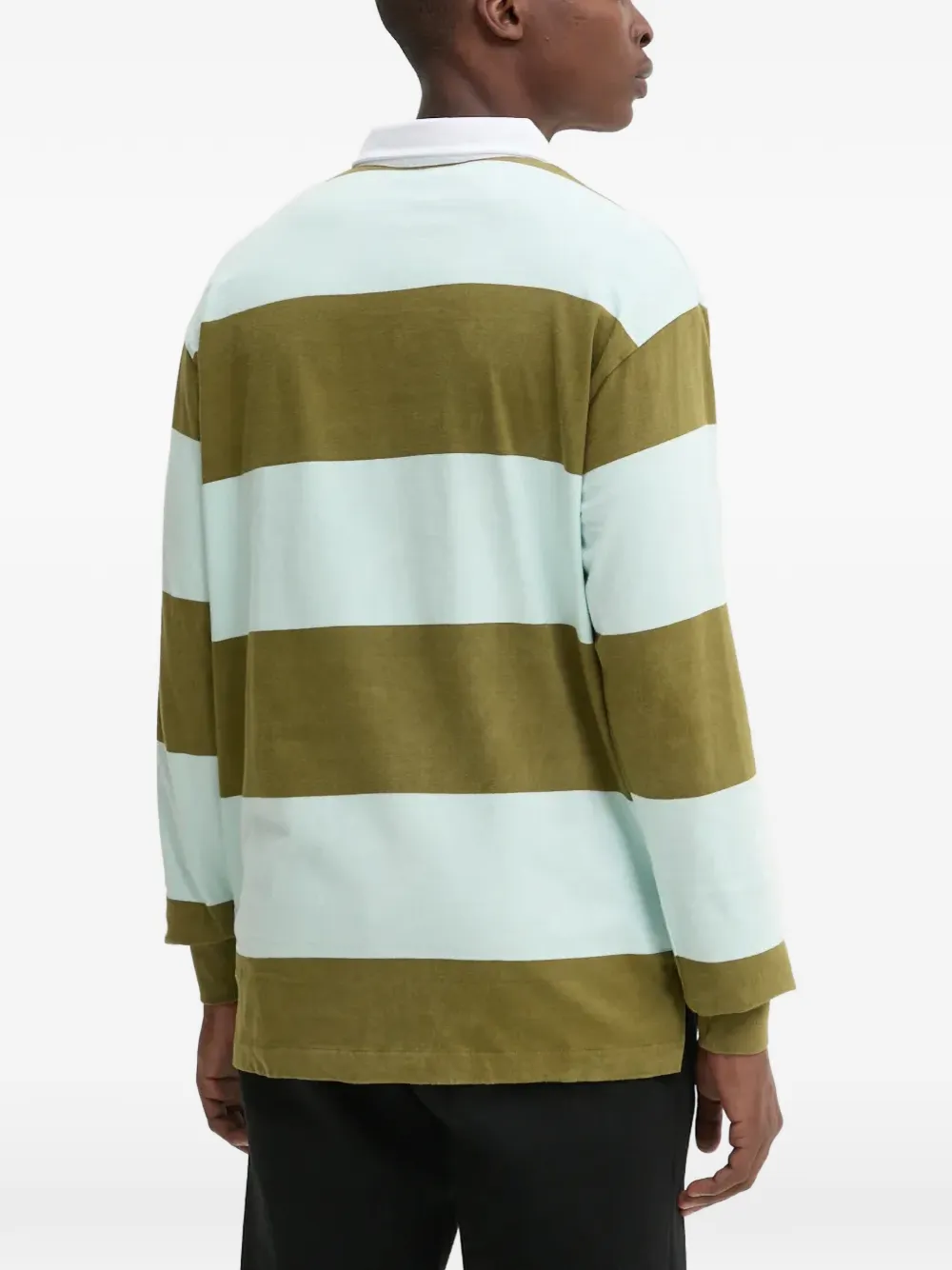karl kani striped polo shirt Groen