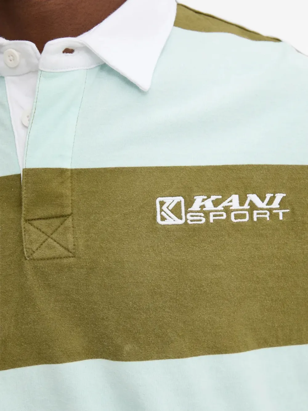 karl kani striped polo shirt Groen