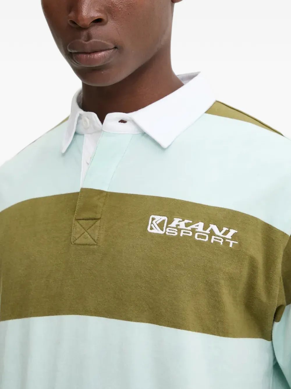 karl kani striped polo shirt Groen
