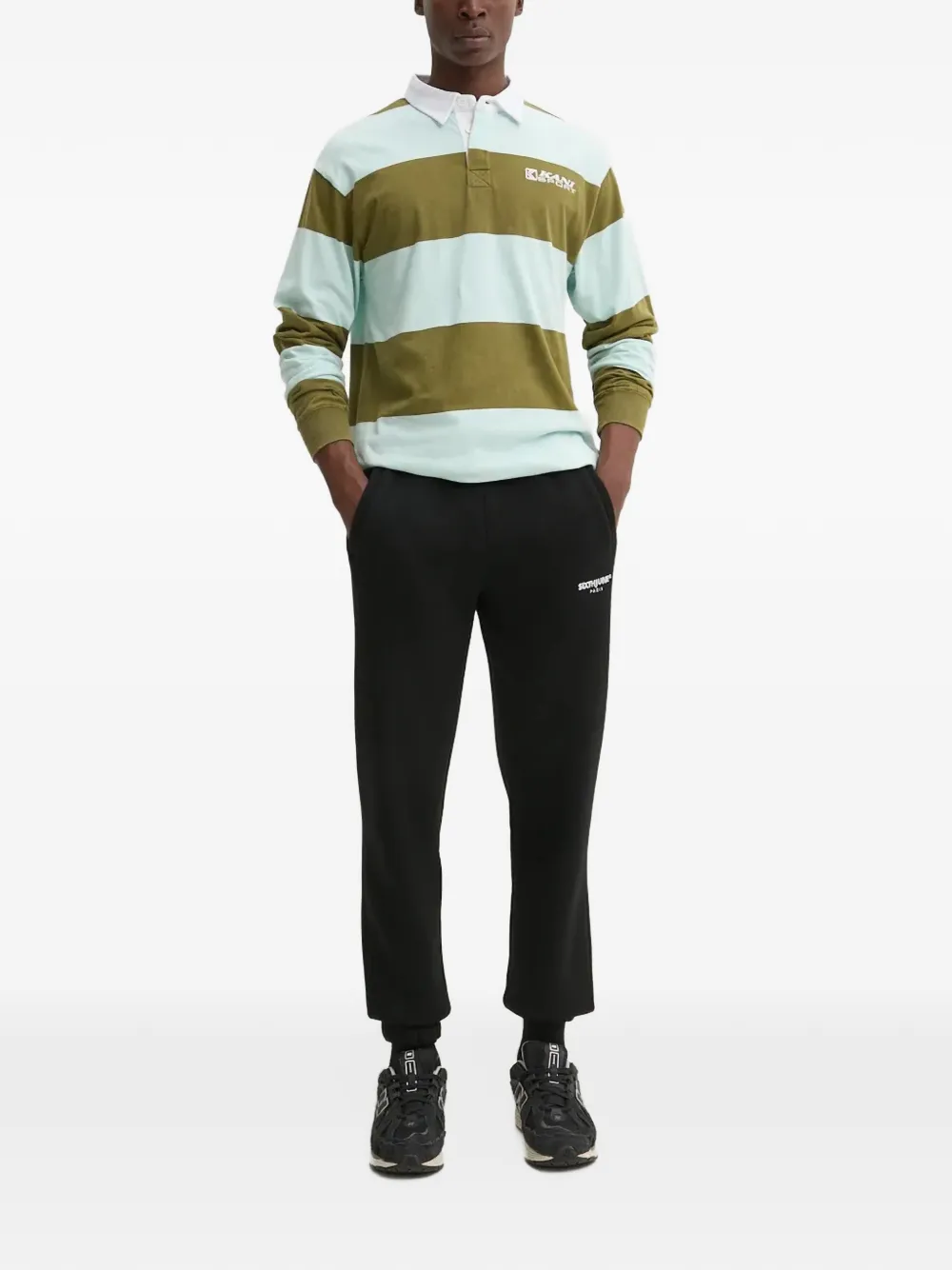 karl kani striped polo shirt Groen