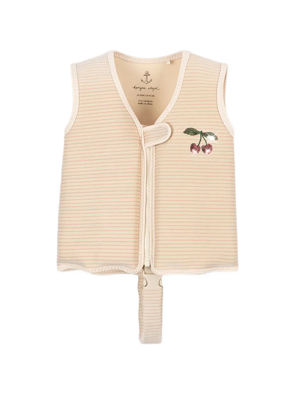 Konges Sløjd cherry-detail striped swim vest - Toni neutri