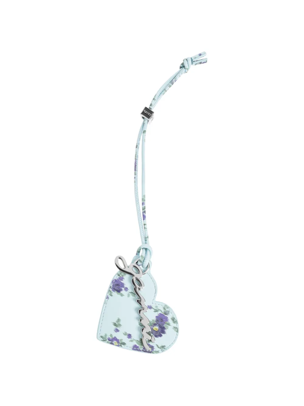 GANNI floral-print heart-shaped mirror charm - Blu