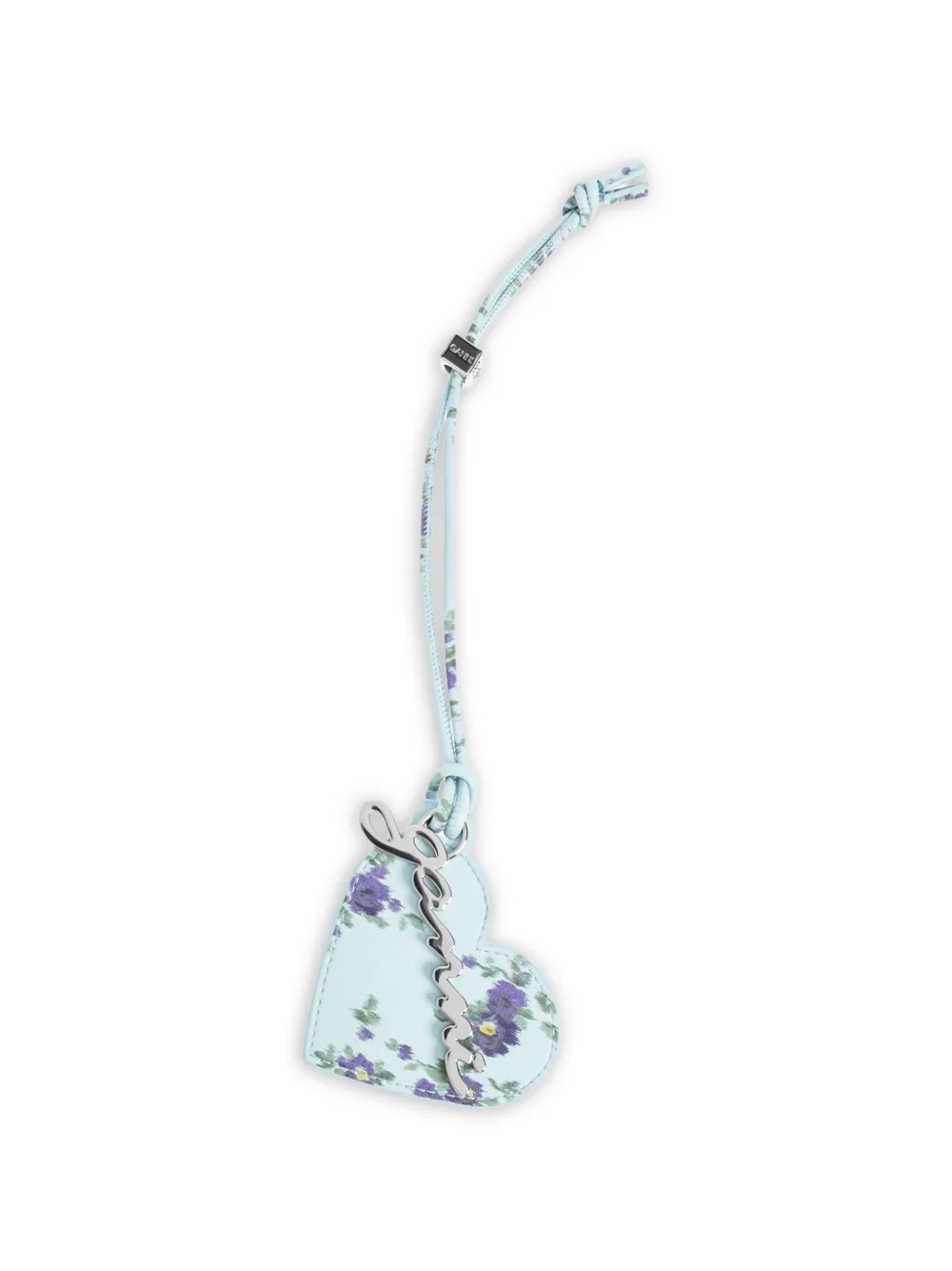 GANNI floral-print heart-shaped mirror charm - Blau