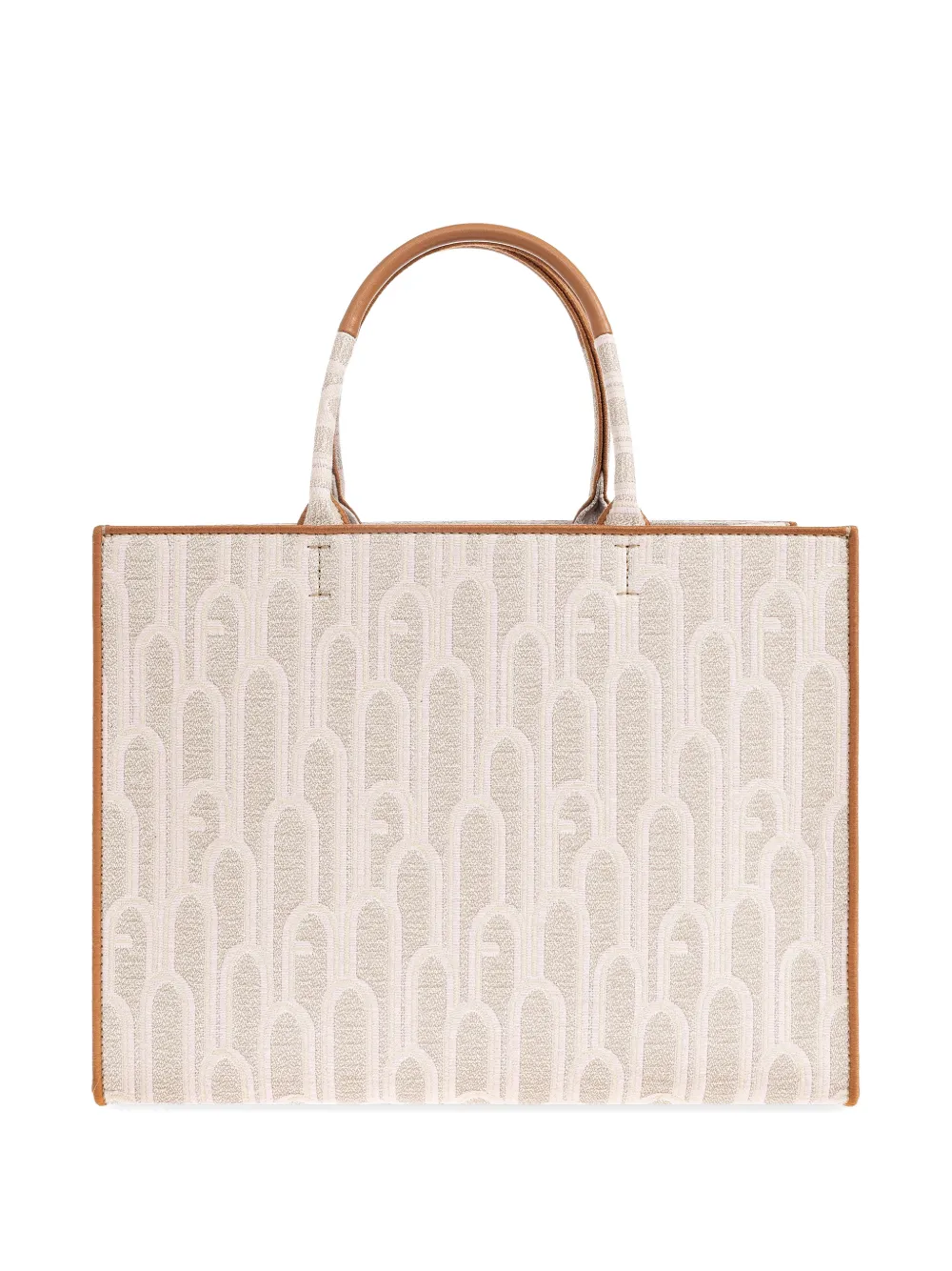 Furla Patterned Handle Tote Bag - Neutrals 