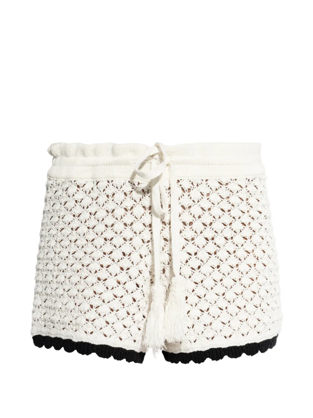 Akep contrast-edges knitted shorts - Bianco
