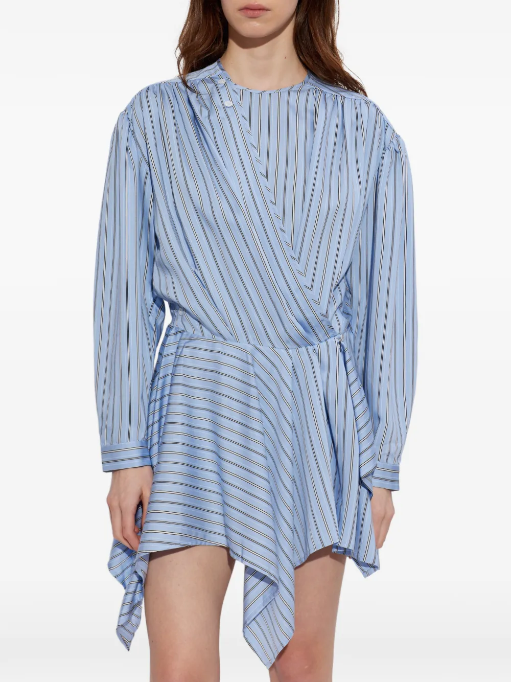 IRO Utenia gestreepte asymmetrische jurk Blauw