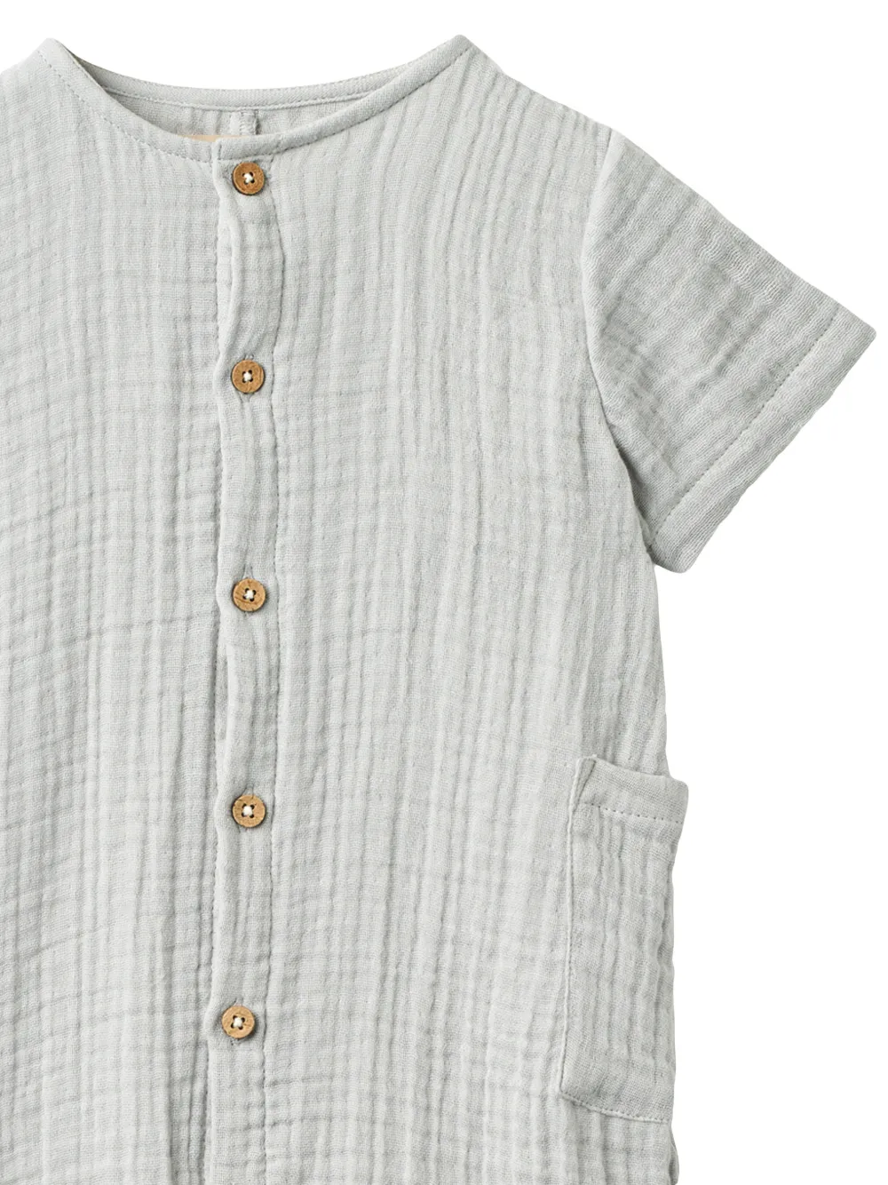  Wheat Button-up Romper - Grey 