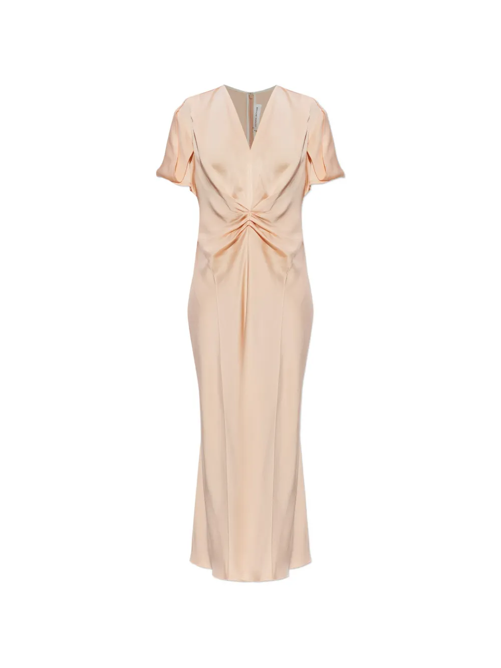 Victoria Beckham draped V-neck midi dress - Toni neutri