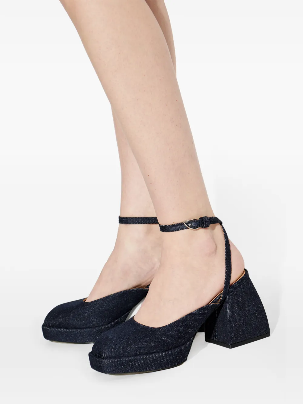Nodaleto Denim pumps met plateauzool Blauw