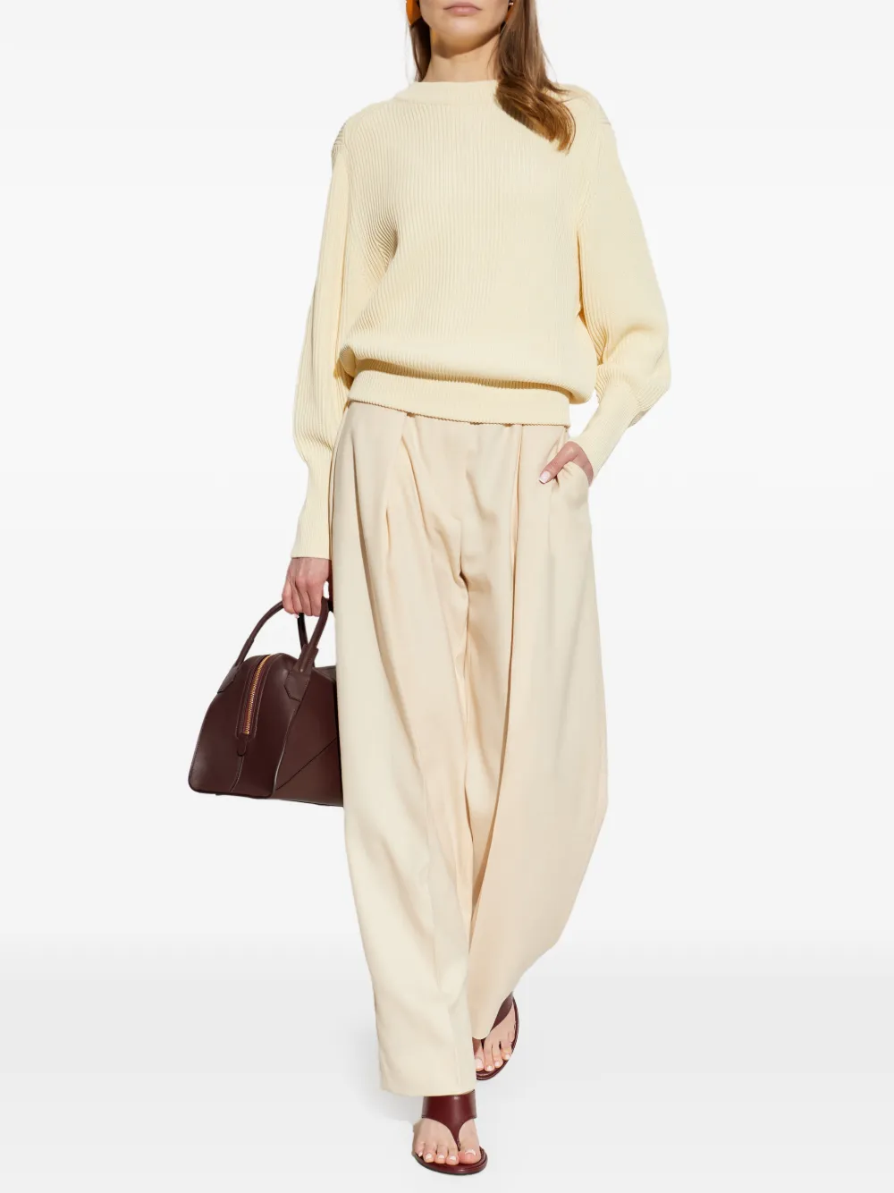  Victoria Beckham Ribbed Relaxed-fit Jumper - Neutrals 