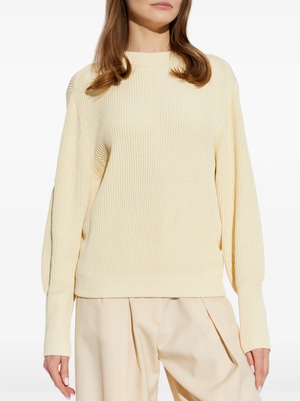  Victoria Beckham Ribbed Relaxed-fit Jumper - Neutrals 