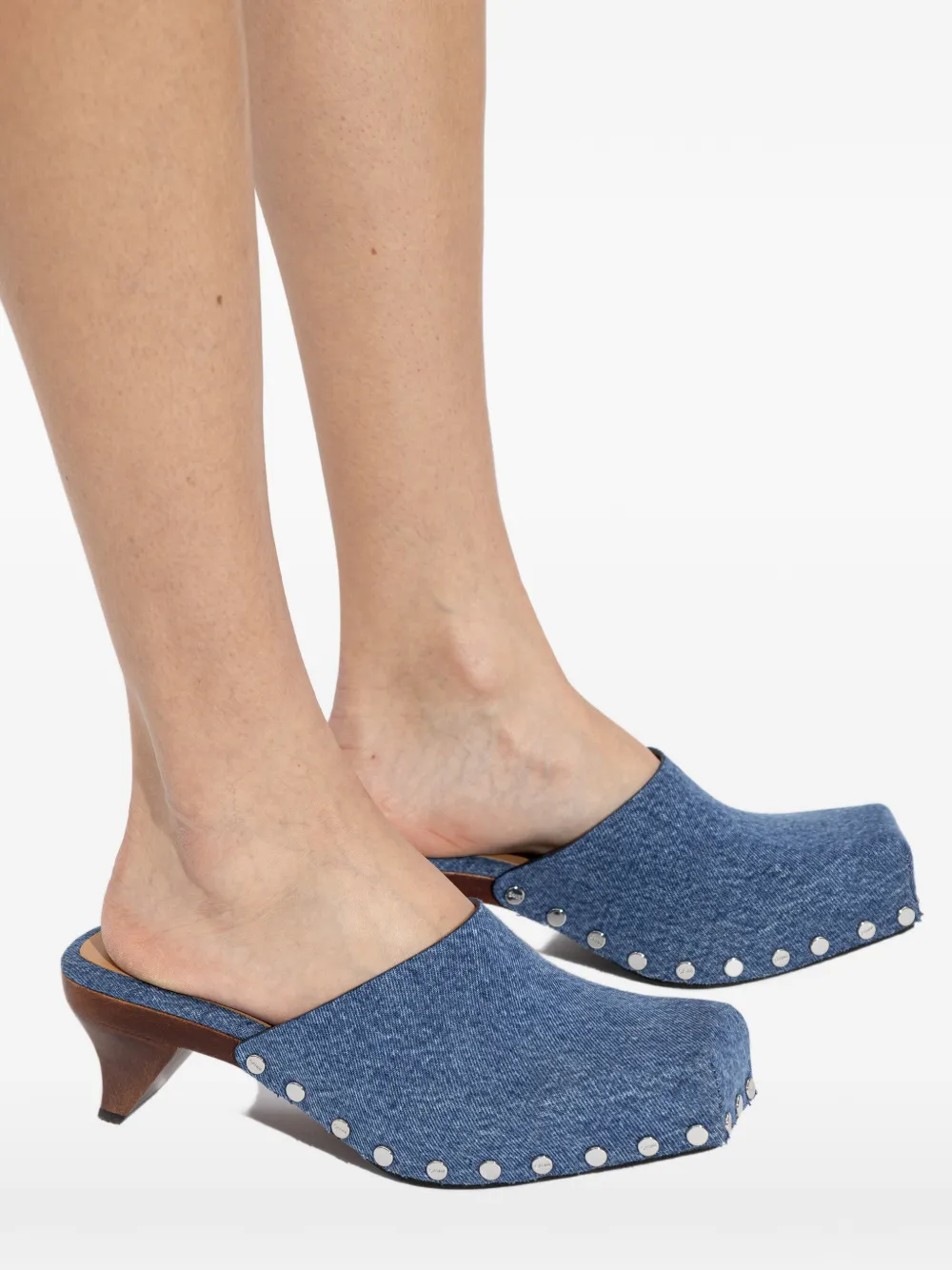 GANNI studded mules Blauw