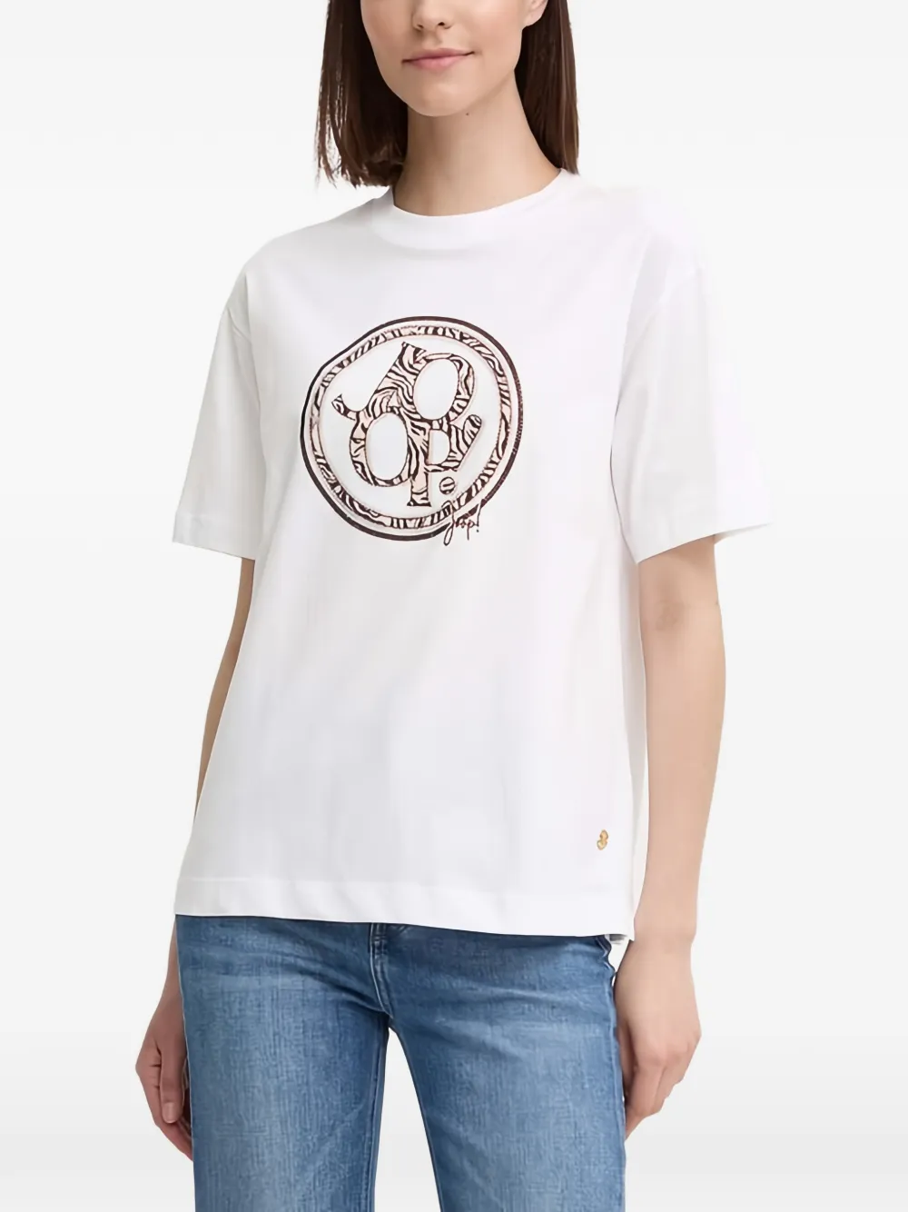 Joop! logo-print T-shirt Wit