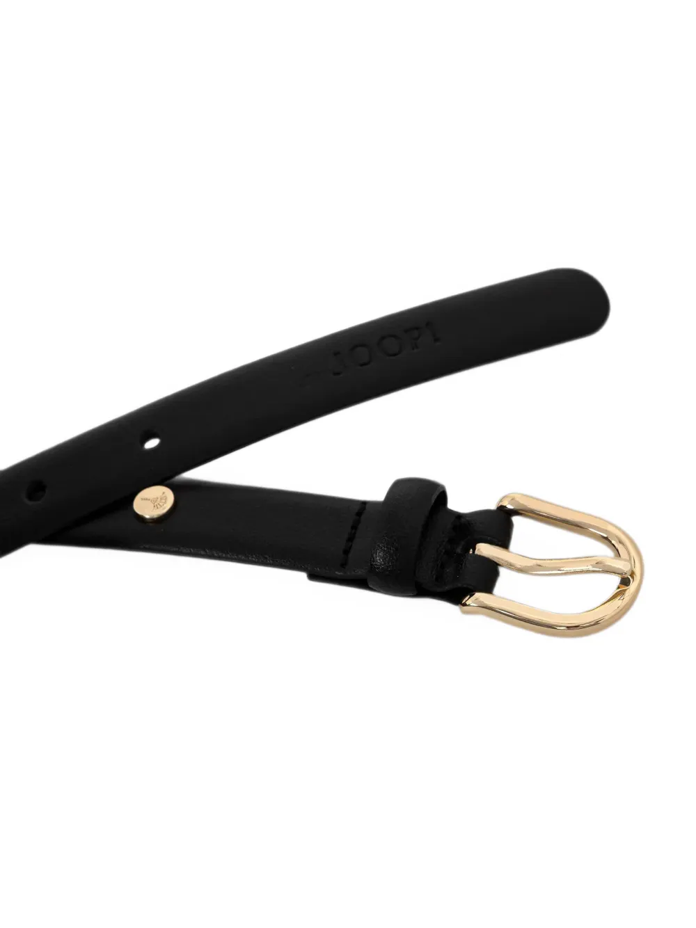 Joop! logo-debossed leather belt Zwart