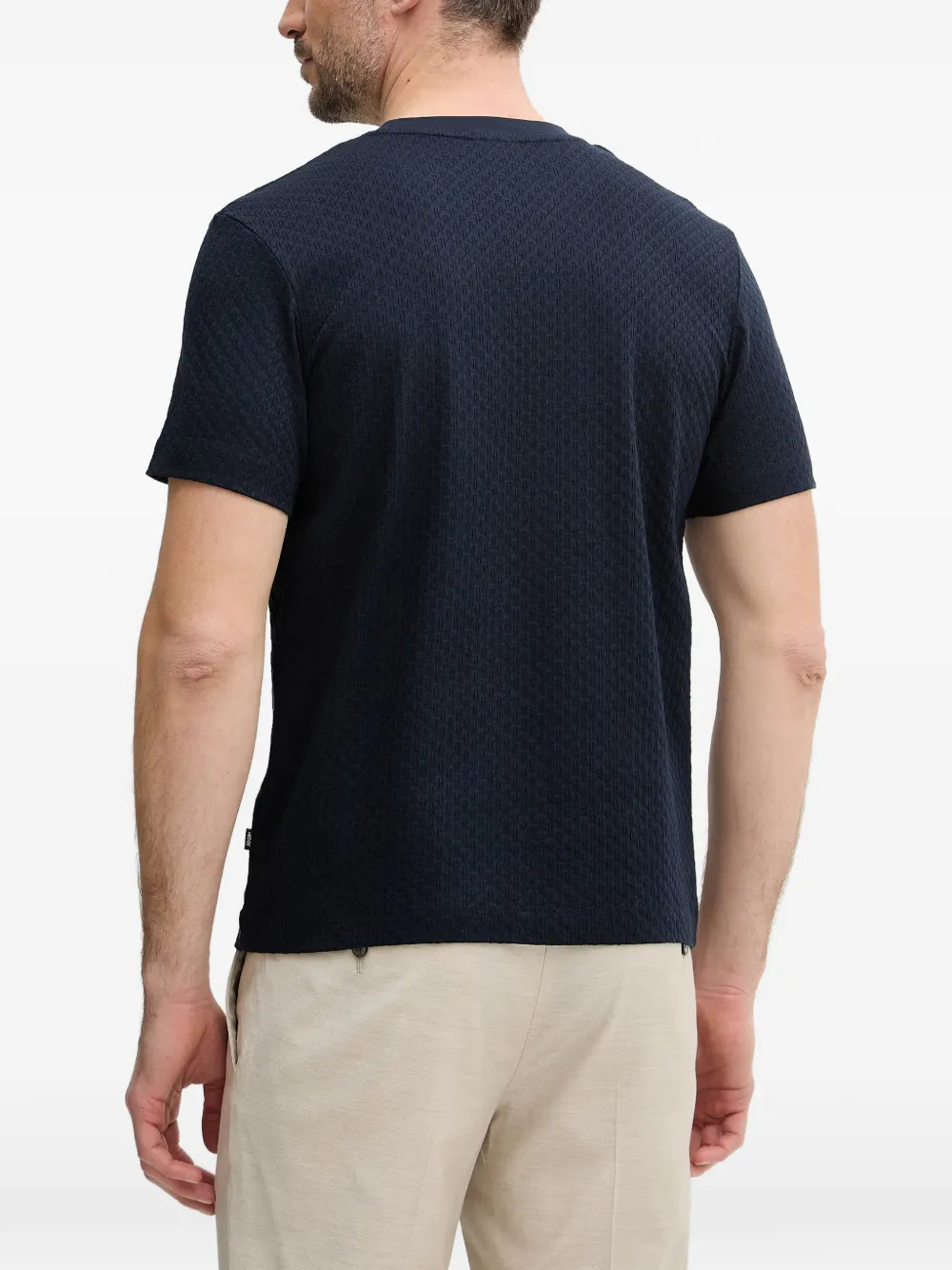 Joop! Getextureerd T-shirt Blauw