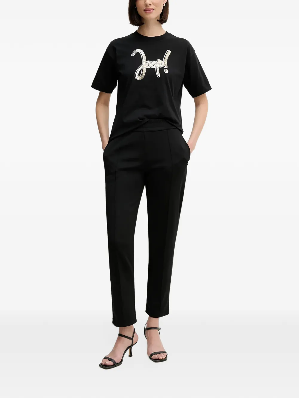Joop! Toraya T-shirt met ronde hals en logoprint Zwart