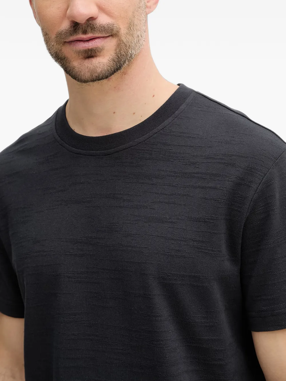 Joop! T-shirt met slub-textuur Grijs